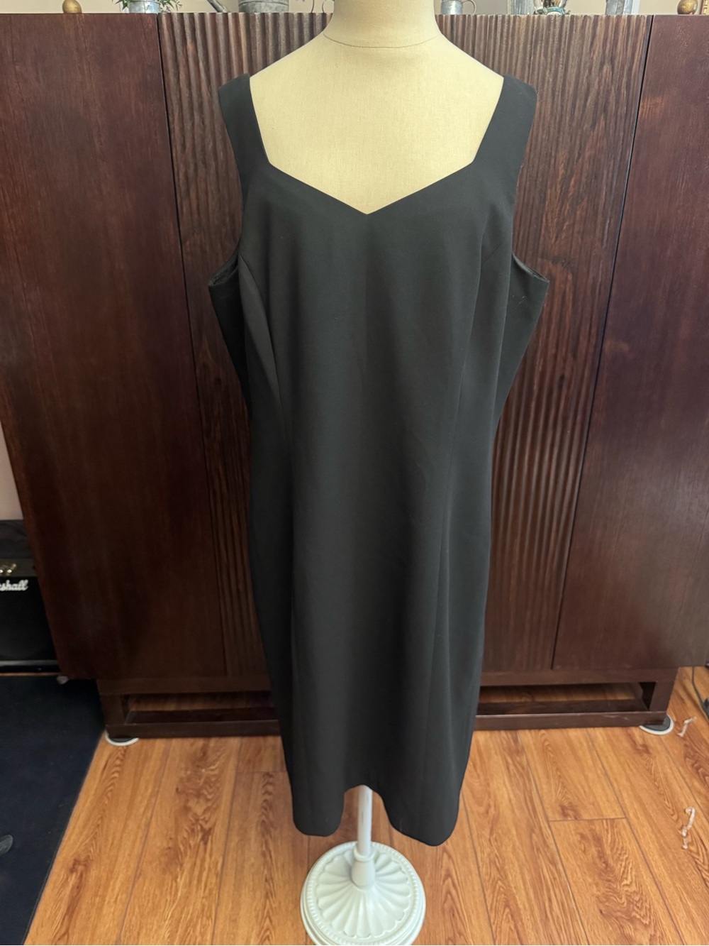Talbots Black V-Neck Sleeveless Midi Dress
